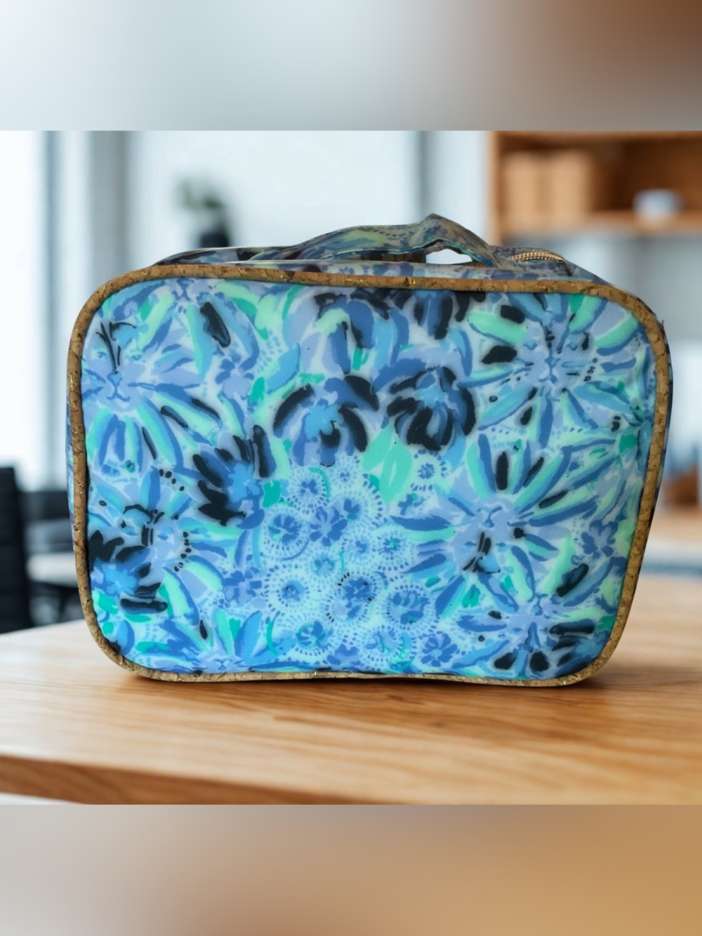 Lilly Pulitzer Blue Green Floral Insulated Lunch Bag